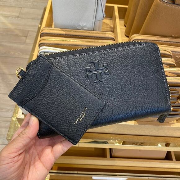 Tory Burch Thea Zip Continental Wallet 146471, Black - Picture 1 of 7